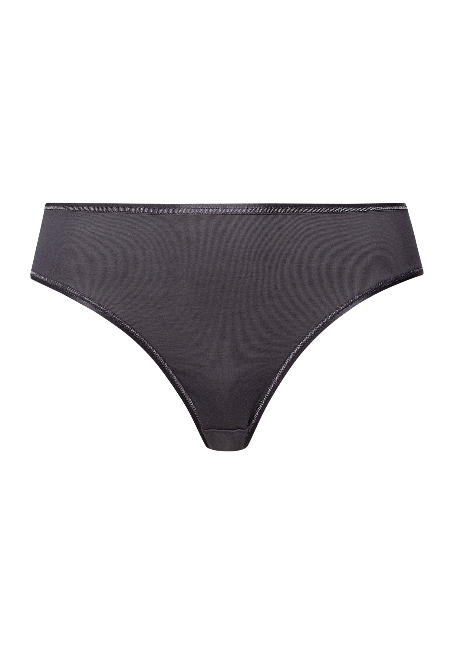 The Cotton Seamless-Midi Briefs By Hanro in Black Pearl