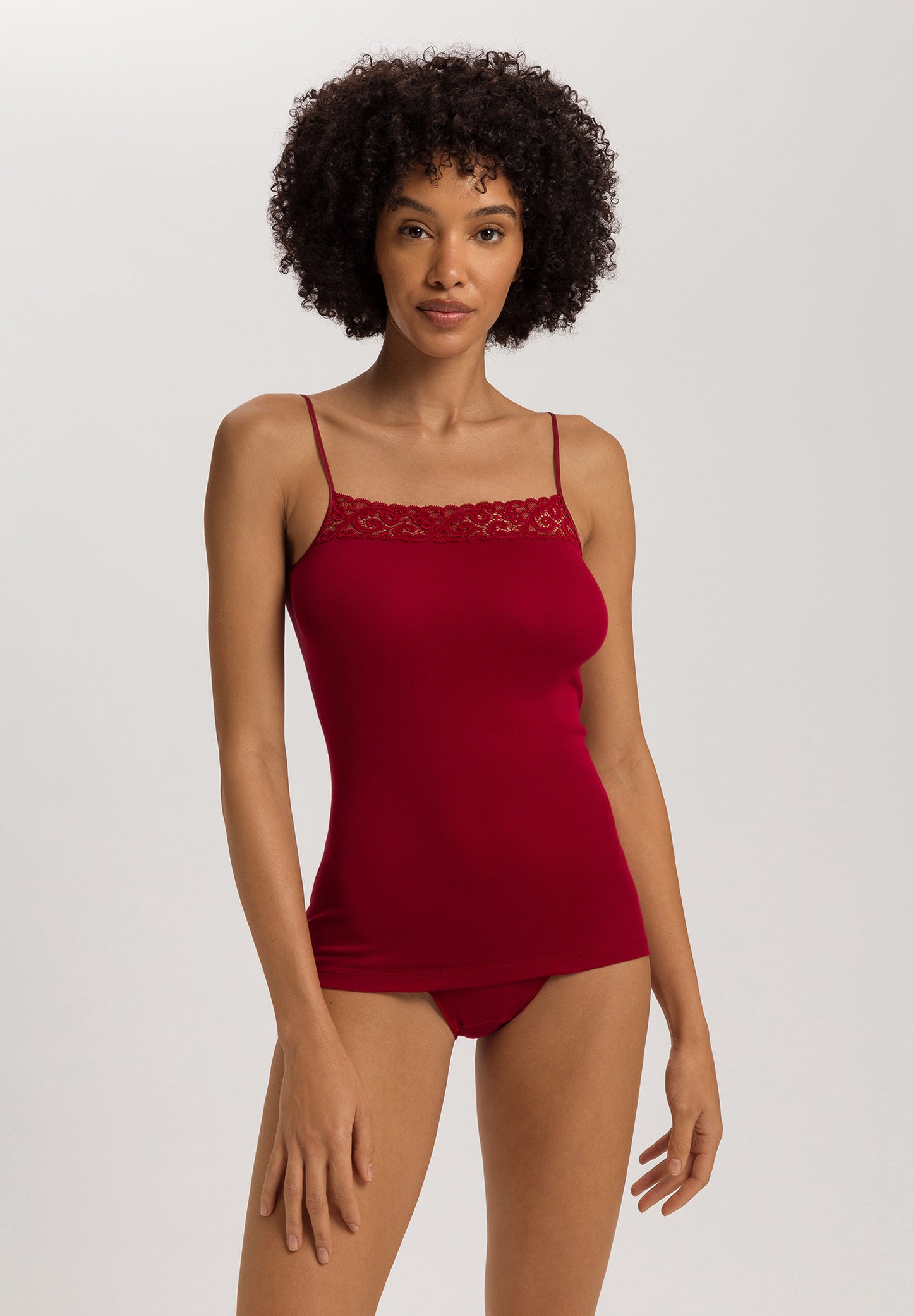 The Moments-Spaghetti Top By Hanro in Red Dahlia