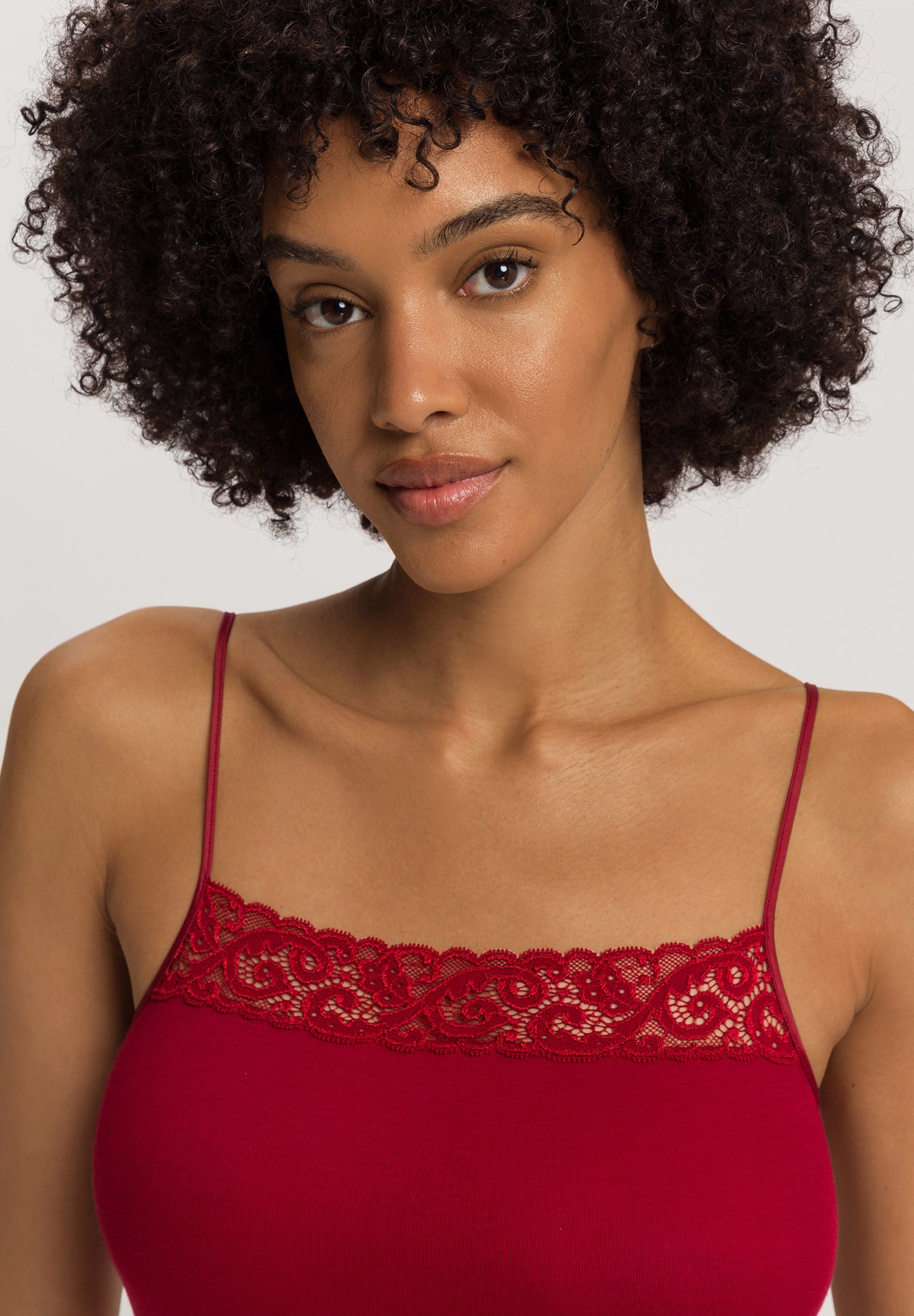 The Moments-Spaghetti Top By Hanro in Red Dahlia