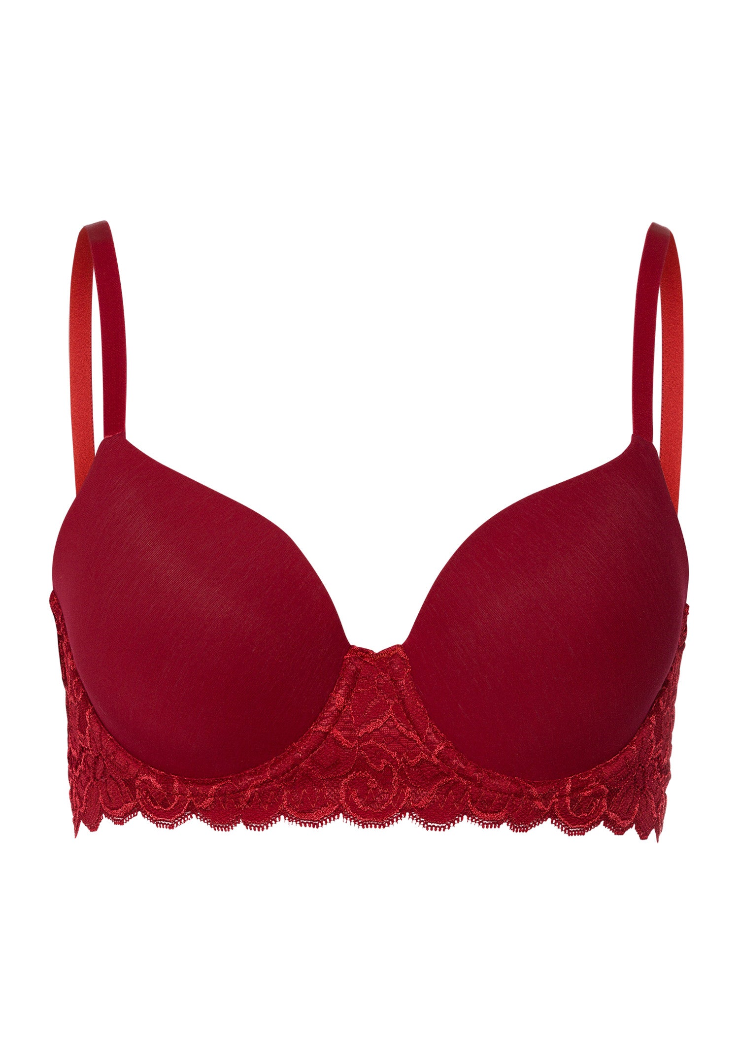 The Moments-T-Shirt Bra By HANRO in Red Dahlia