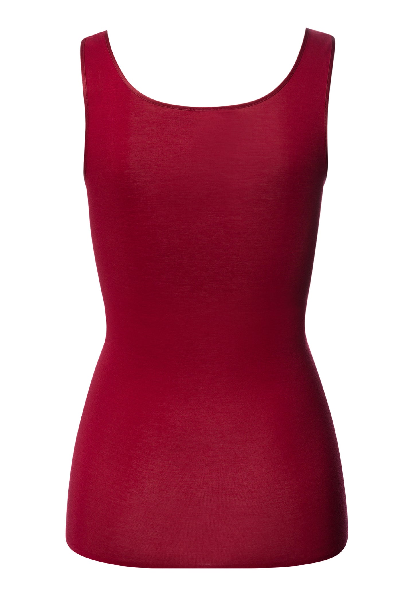 The Cotton Seamless-Tank Top By Hanro in Red Dahlia