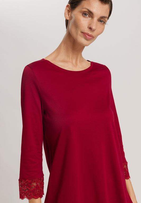 The Moments Nw-3/4 Slv Pajama By Hanro in Red Dahlia