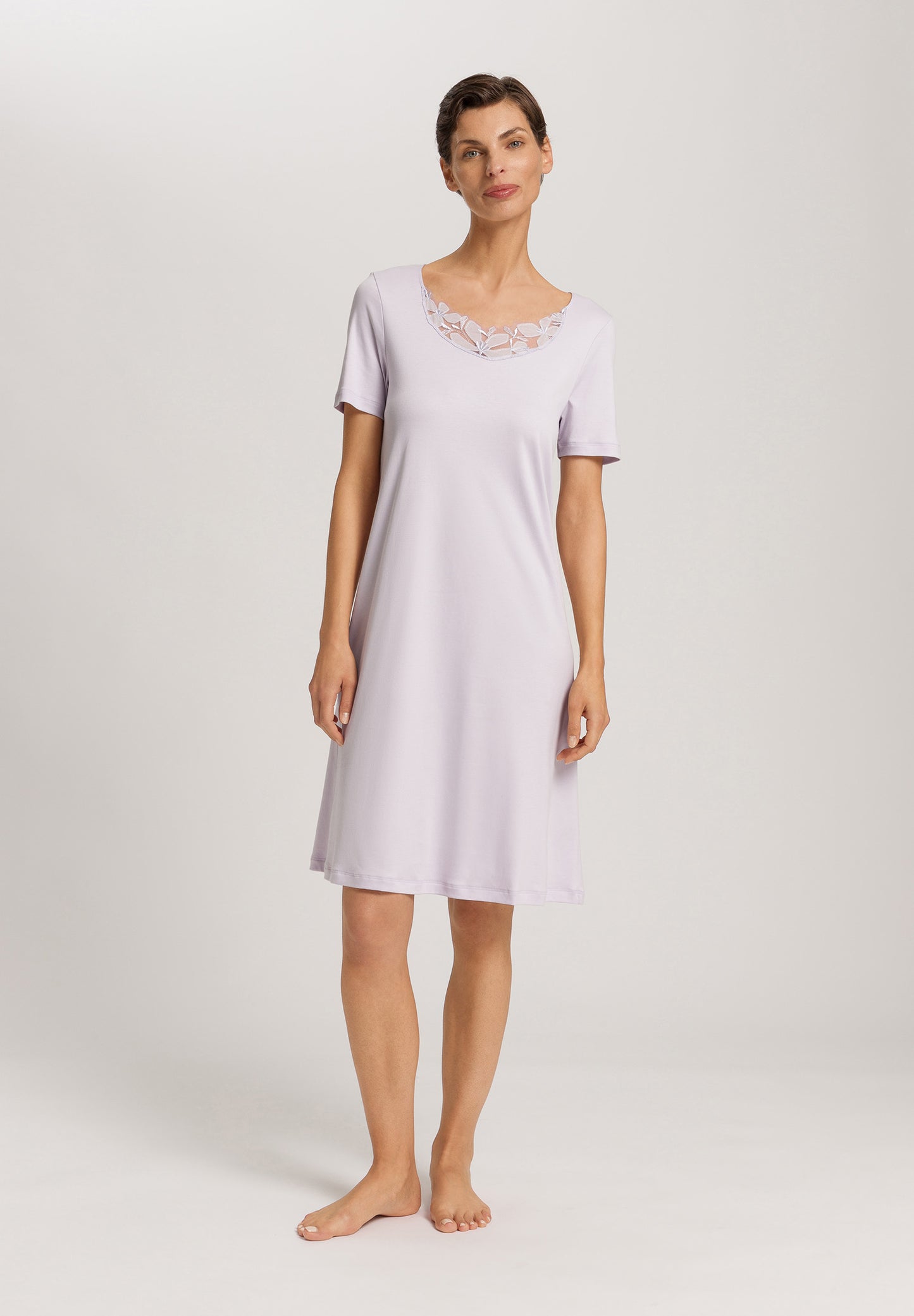 The Kalea Nw-S/Slv Nightdress 100 Cm By Hanro in Pink Lavender