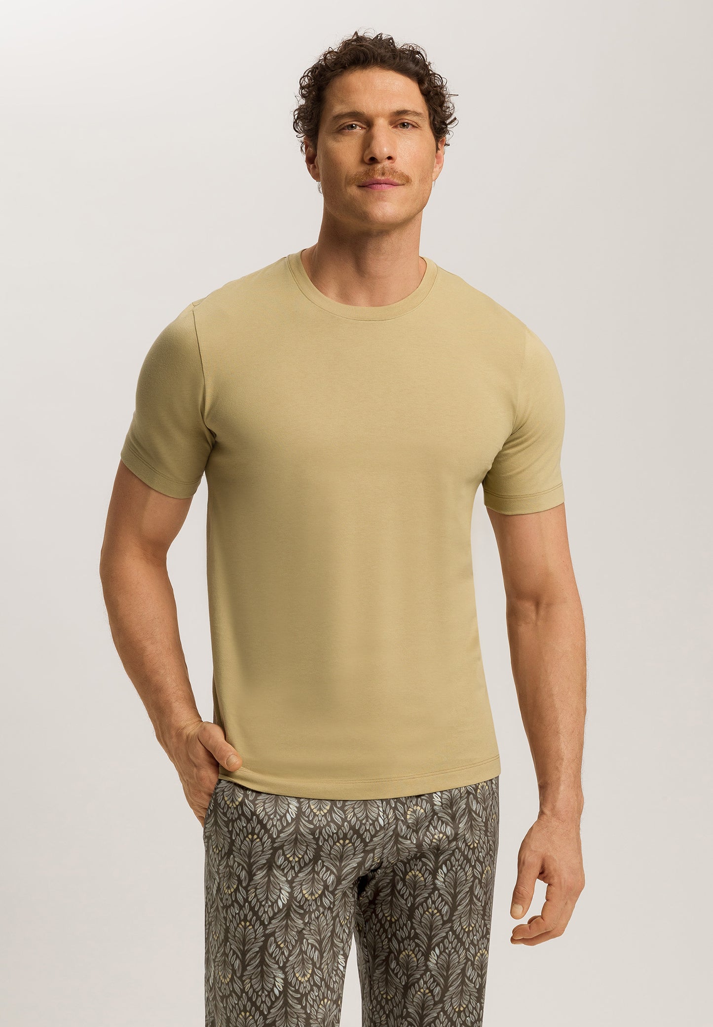 The Living Shirts-Short Sleeve Shirt By Hanro in Cardamom
