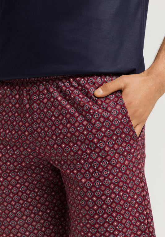 The Night & Day-S/Slv Pajama By Hanro in Red Gems Print