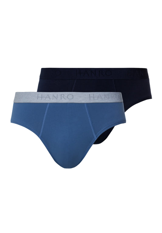 The Cotton Essentials-Briefs 2Pack By Hanro in Dutch Blue / Deep Navy