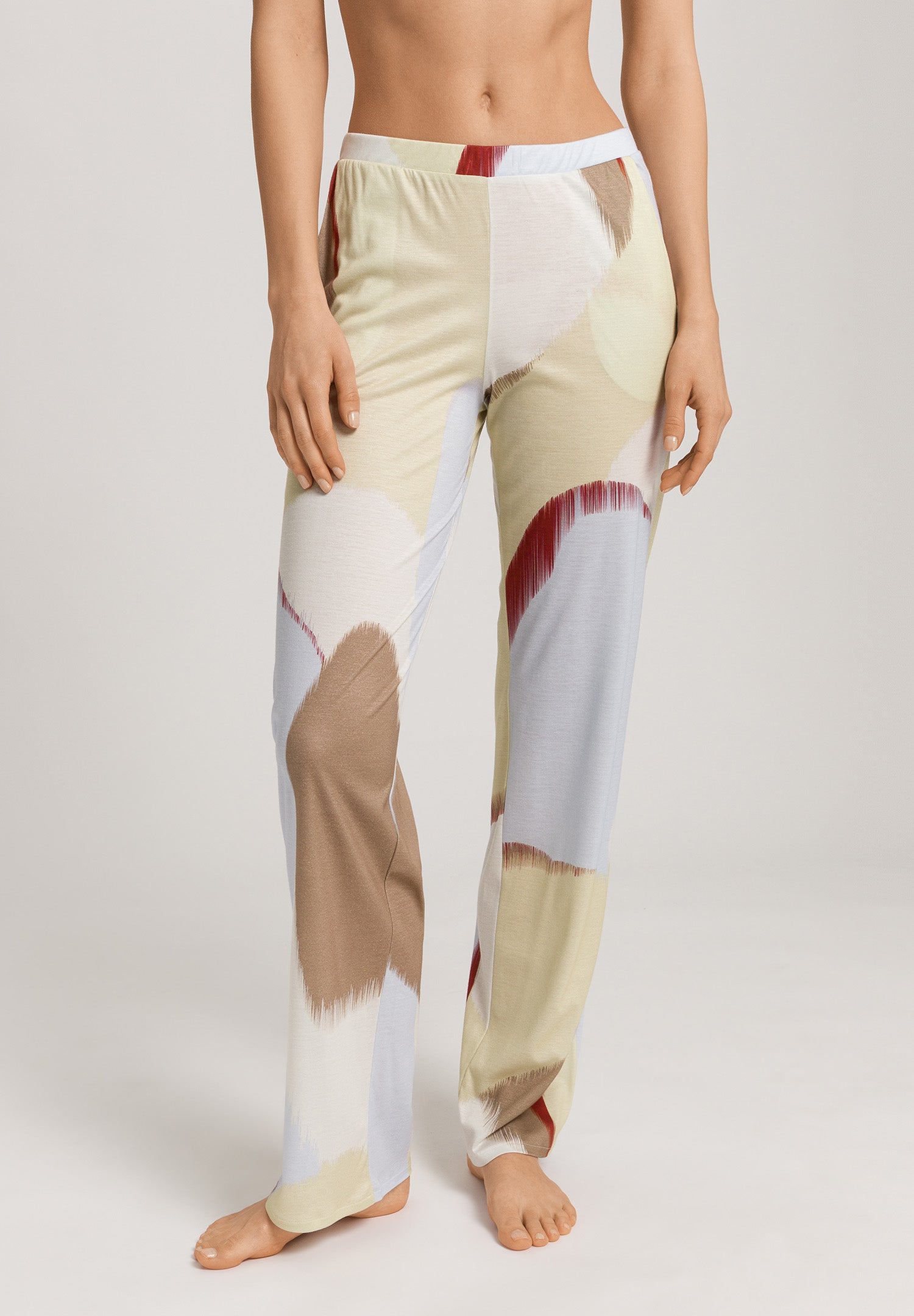 The Olivia Long Pants By Hanro in Abstract Paint