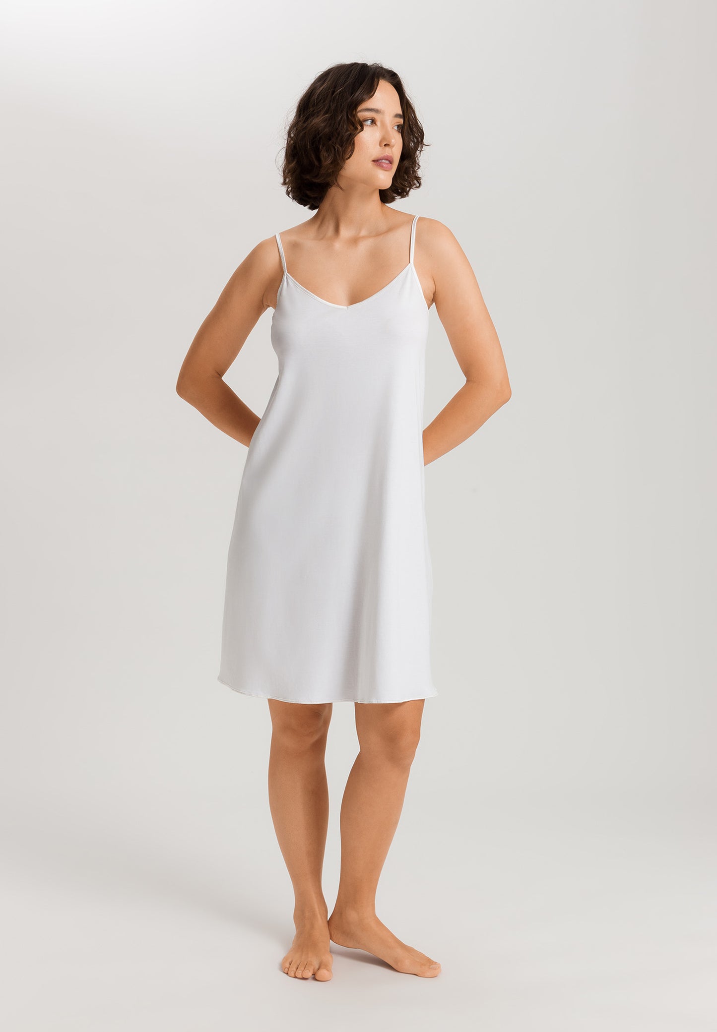 The Cotton Silk-Spaghetti Dress 95Cm By Hanro in White