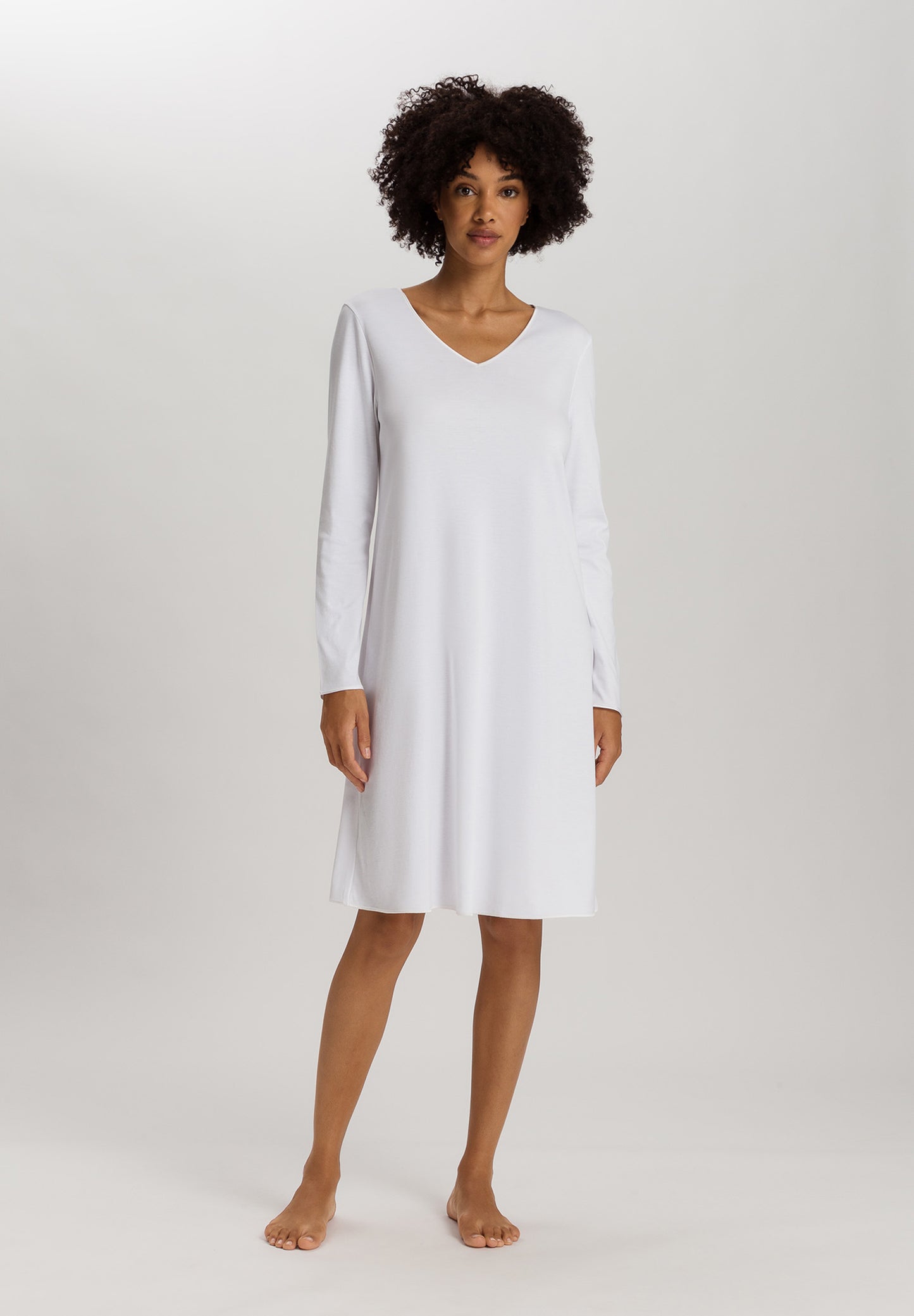 Cotton Silk-L/Slv Nightdress 100Cm