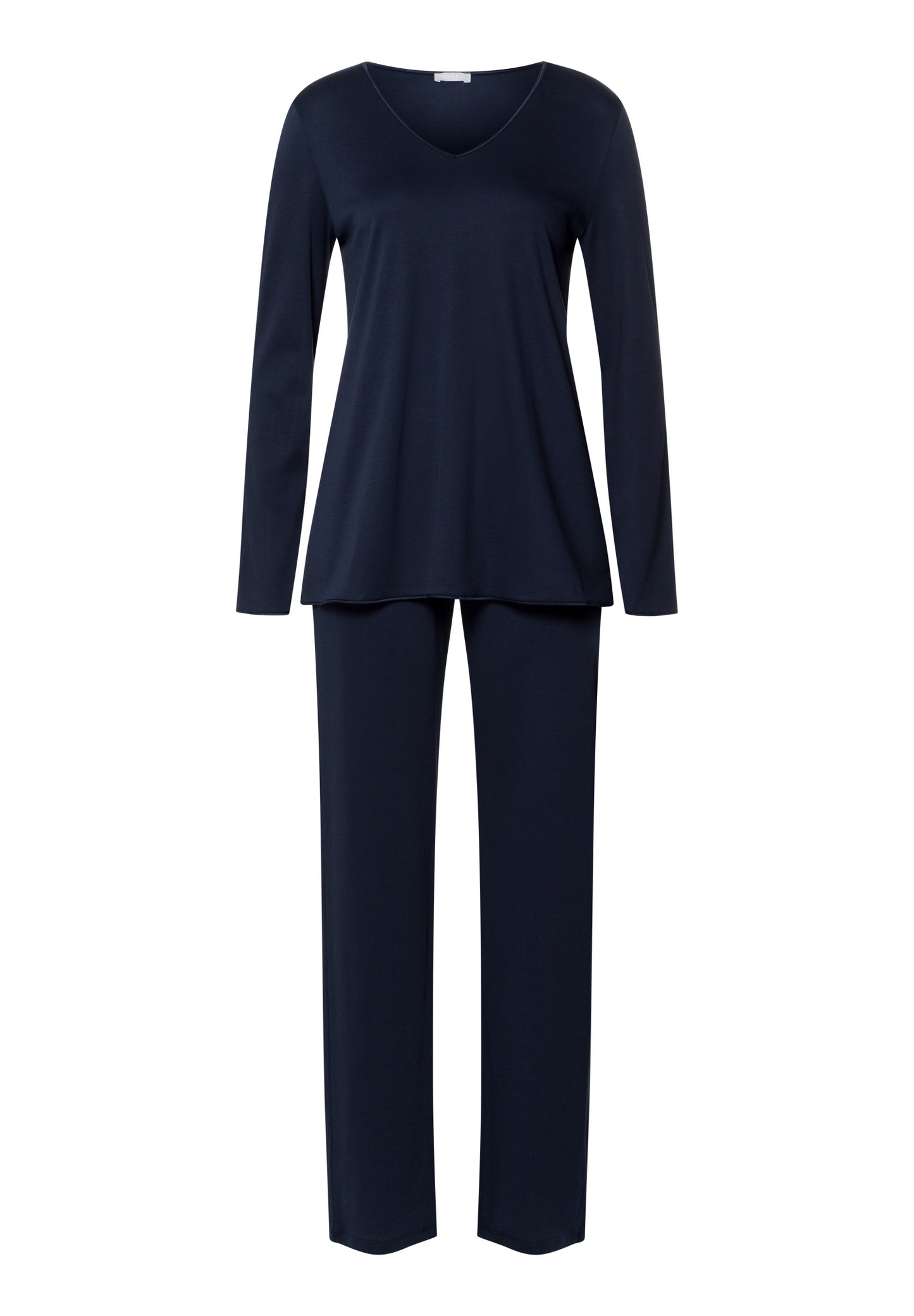 The Cotton Silk-L/Slv Pajama By Hanro in Deep Navy