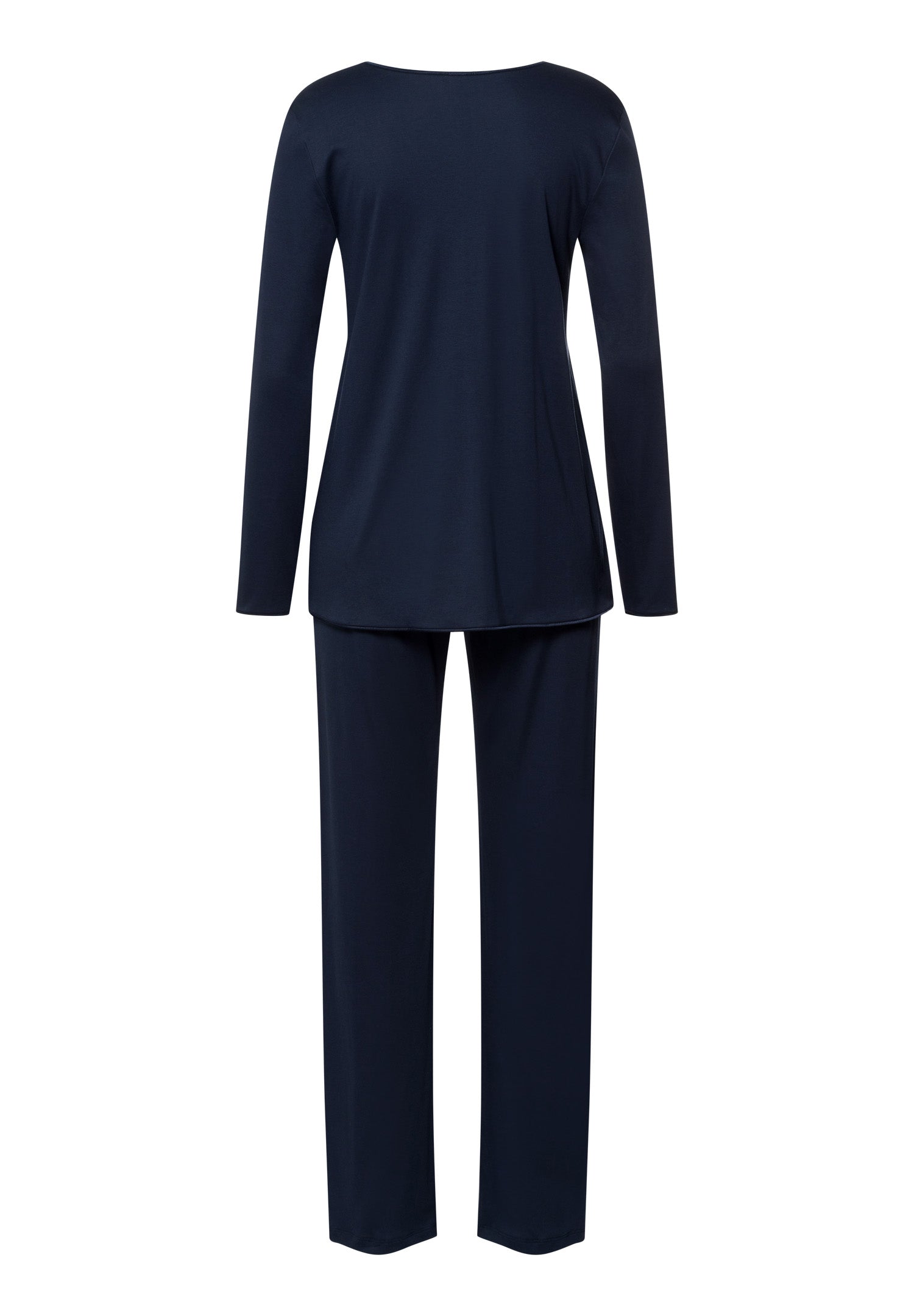 The Cotton Silk-L/Slv Pajama By Hanro in Deep Navy