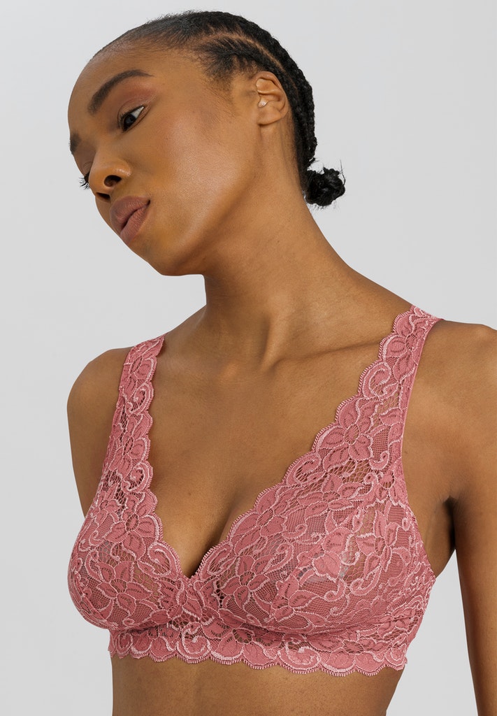 Hanro, Moments Stretch-lace Soft-cup Bra, Pink, 32A,34A,36A,38A,32B,34B, 36B,38B,32C,34C,36C,38C,32D,34D,36D,38D