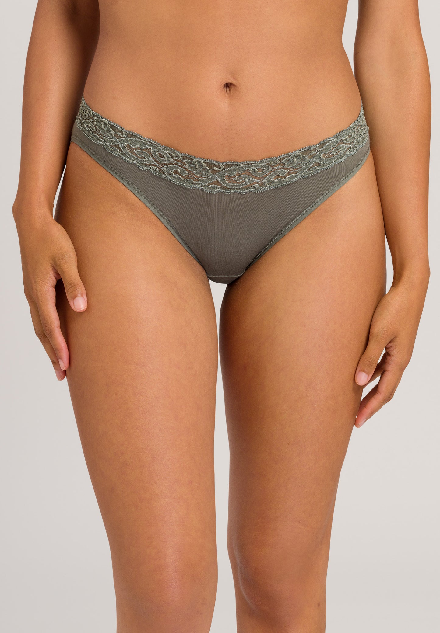 HANRO Moments Mini Briefs in Antique Green