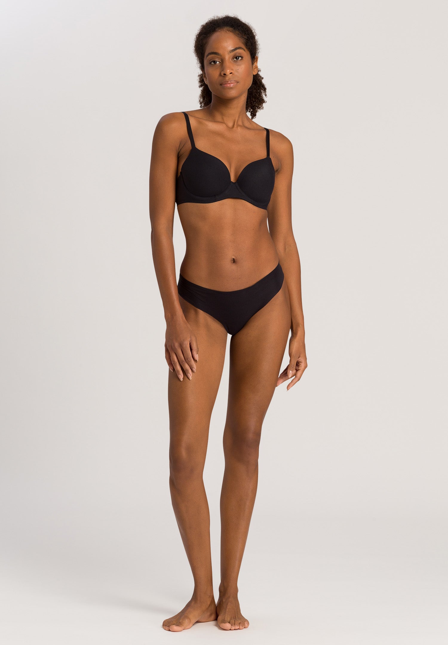 HANRO Black Invisible Cotton Brazilian Cut Pant