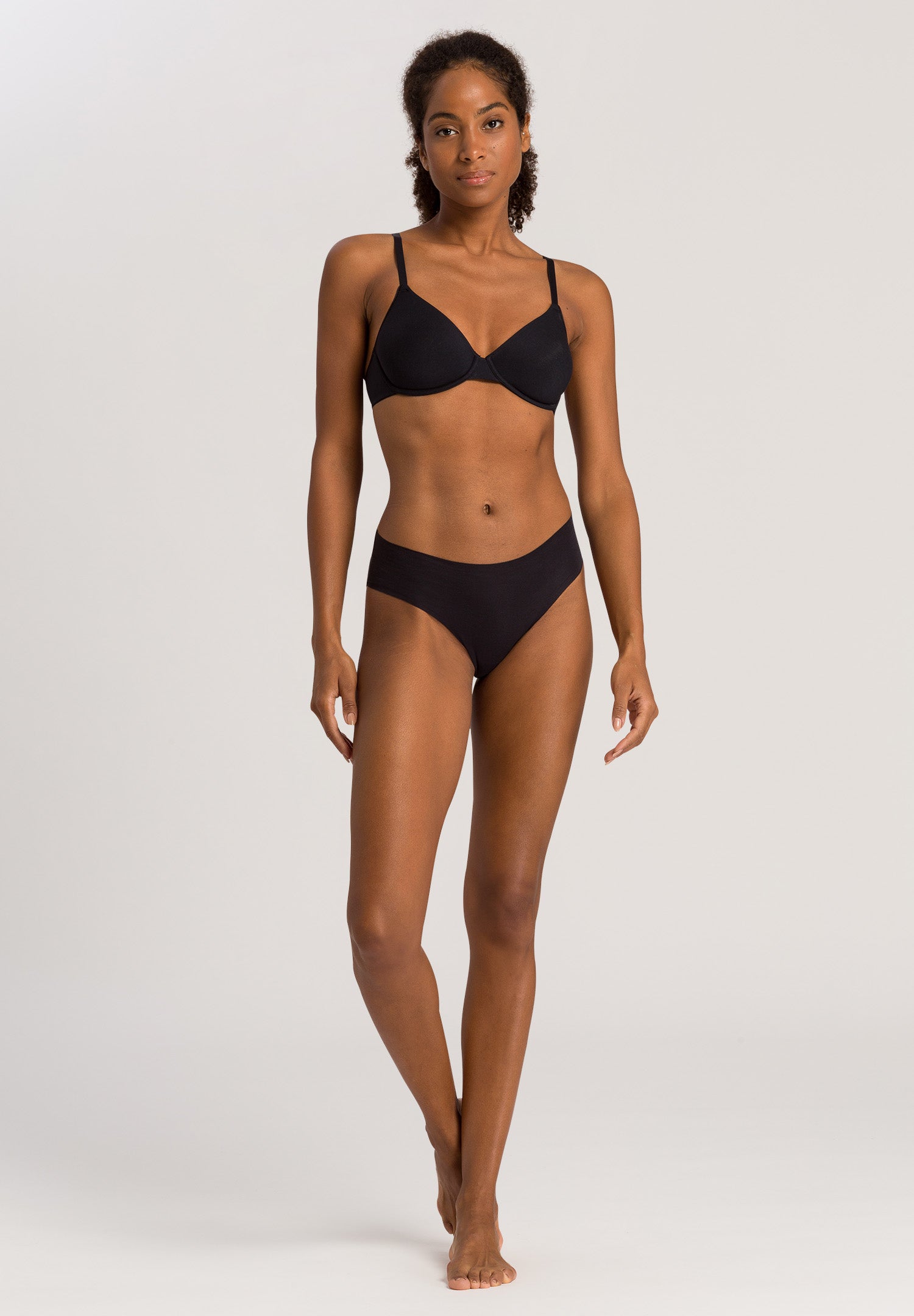 HANRO Black Invisible cotton midi briefs