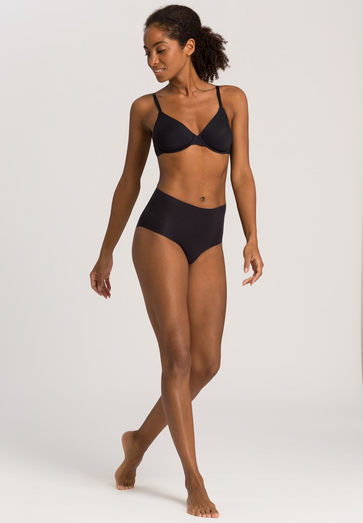 HANRO Black Invisible Cotton Full Brief