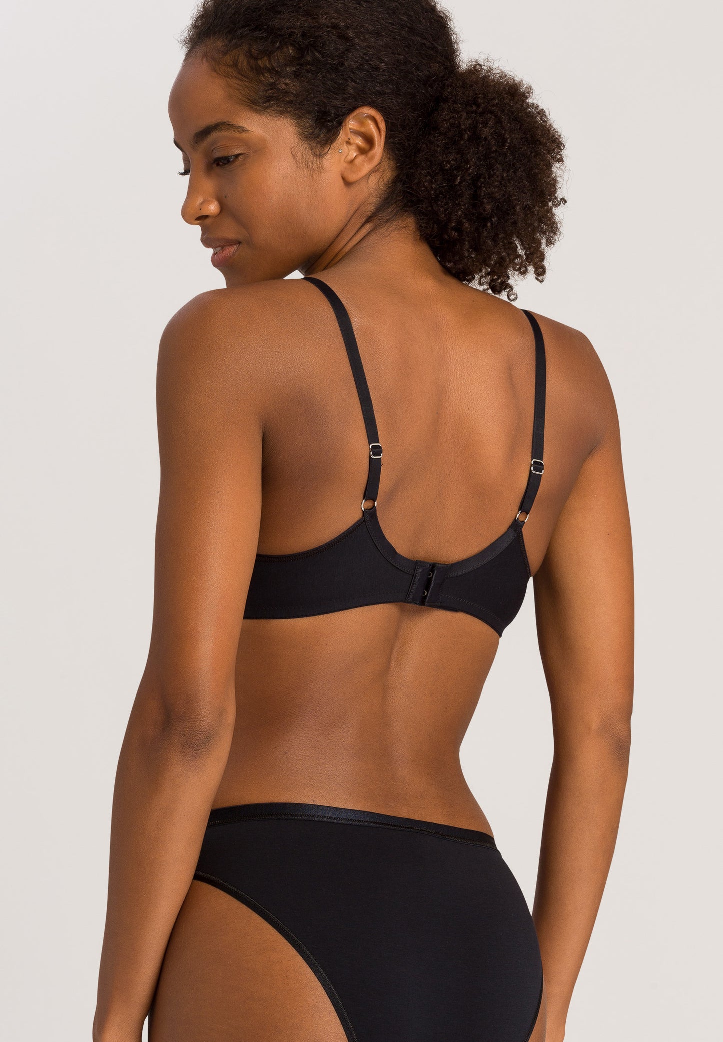 HANRO Black Cotton Sensation Underwire Bra