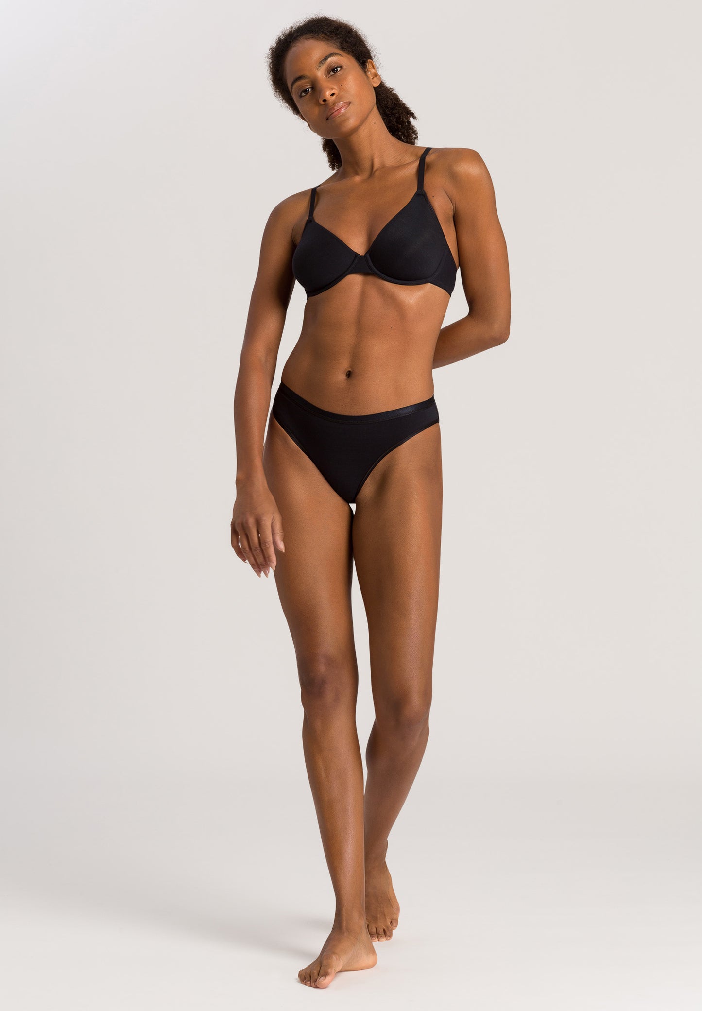 HANRO Black Cotton Sensation Underwire Bra