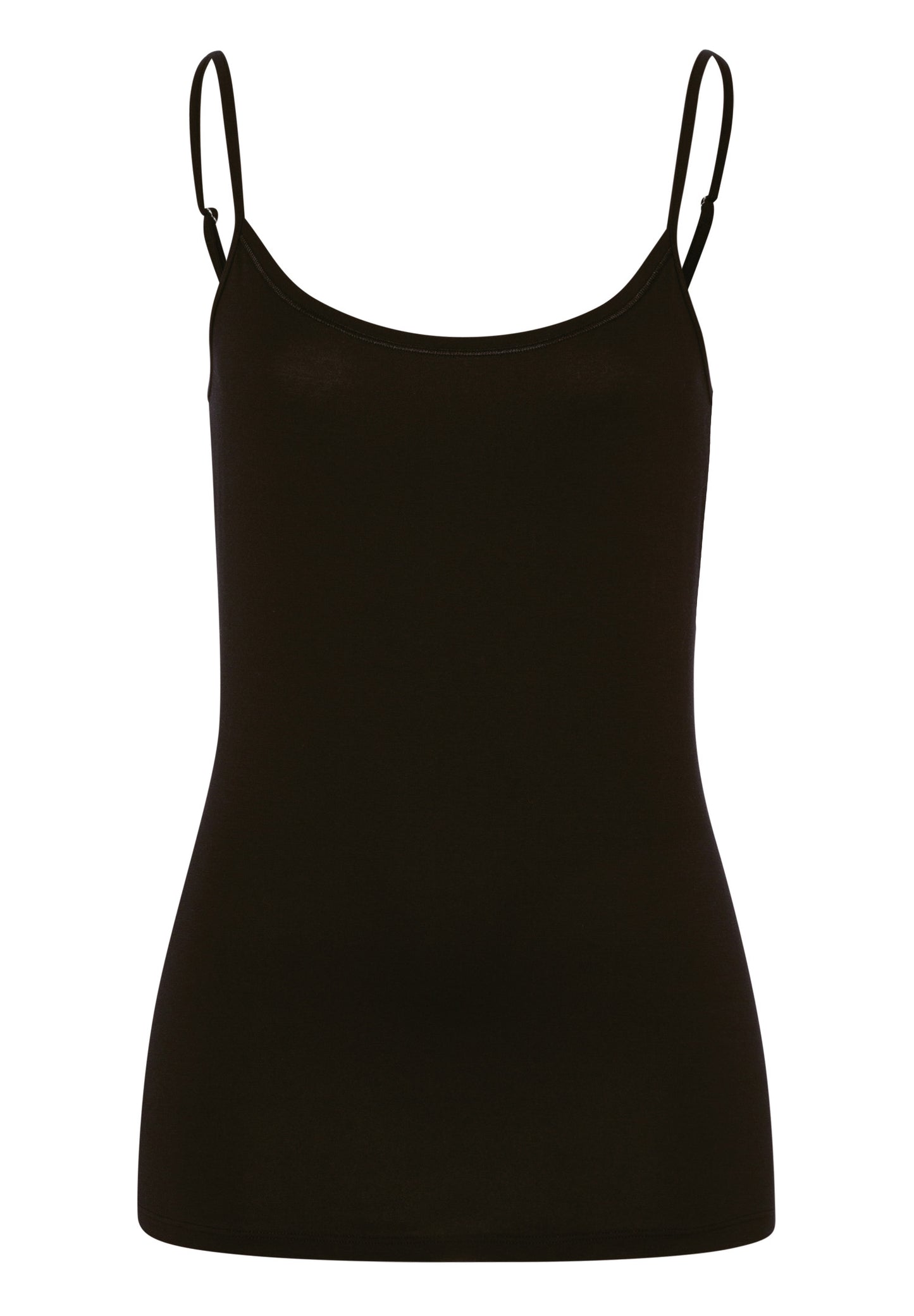 HANRO Black Cotton Sensation Spaghetti Top