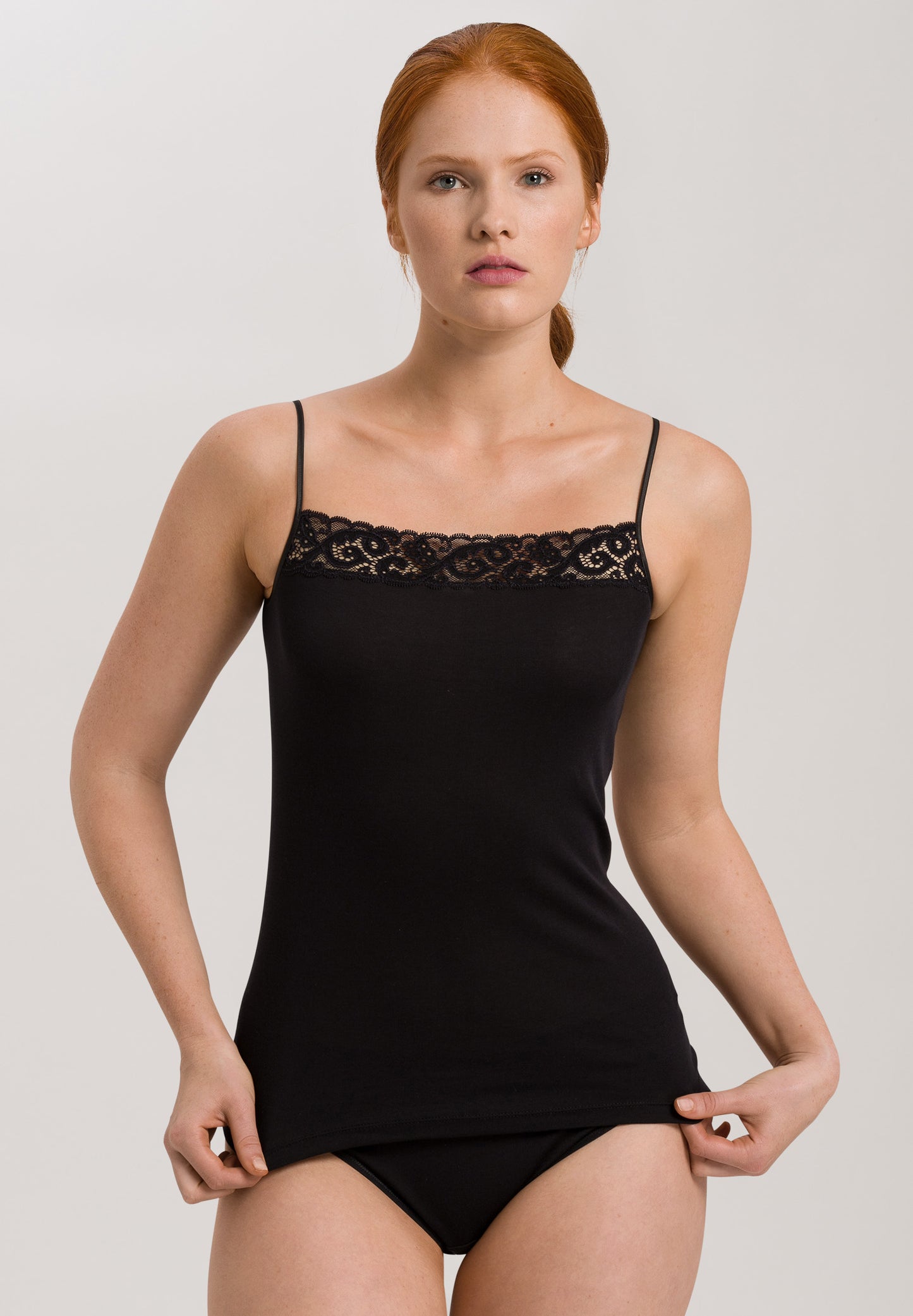 HANRO Black Moments Spaghetti Top