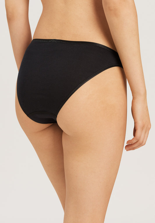 HANRO Black Cotton Seamless Mini Brief