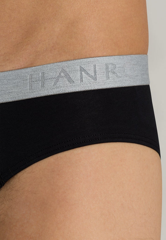 HANRO Mens Cotton Essentials Briefs 2Pack in black