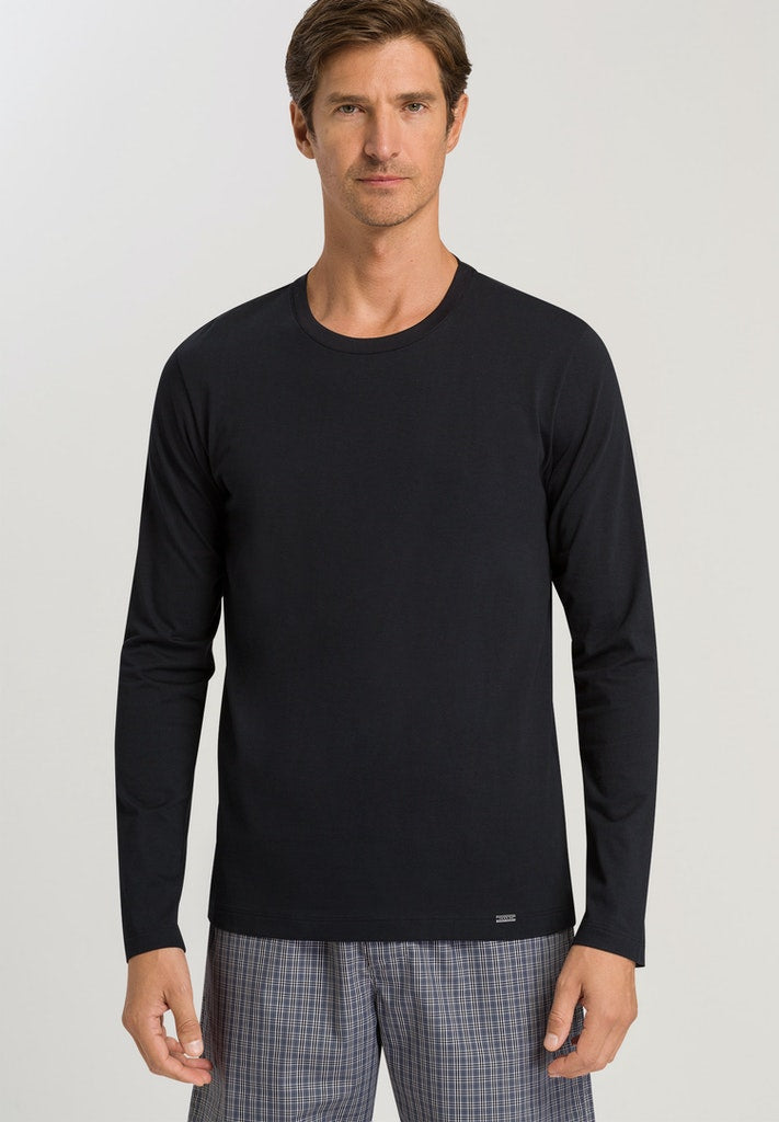 Mens Longsleeve Shirt in black | HANRO