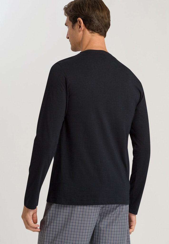 Mens Longsleeve Shirt in black | HANRO
