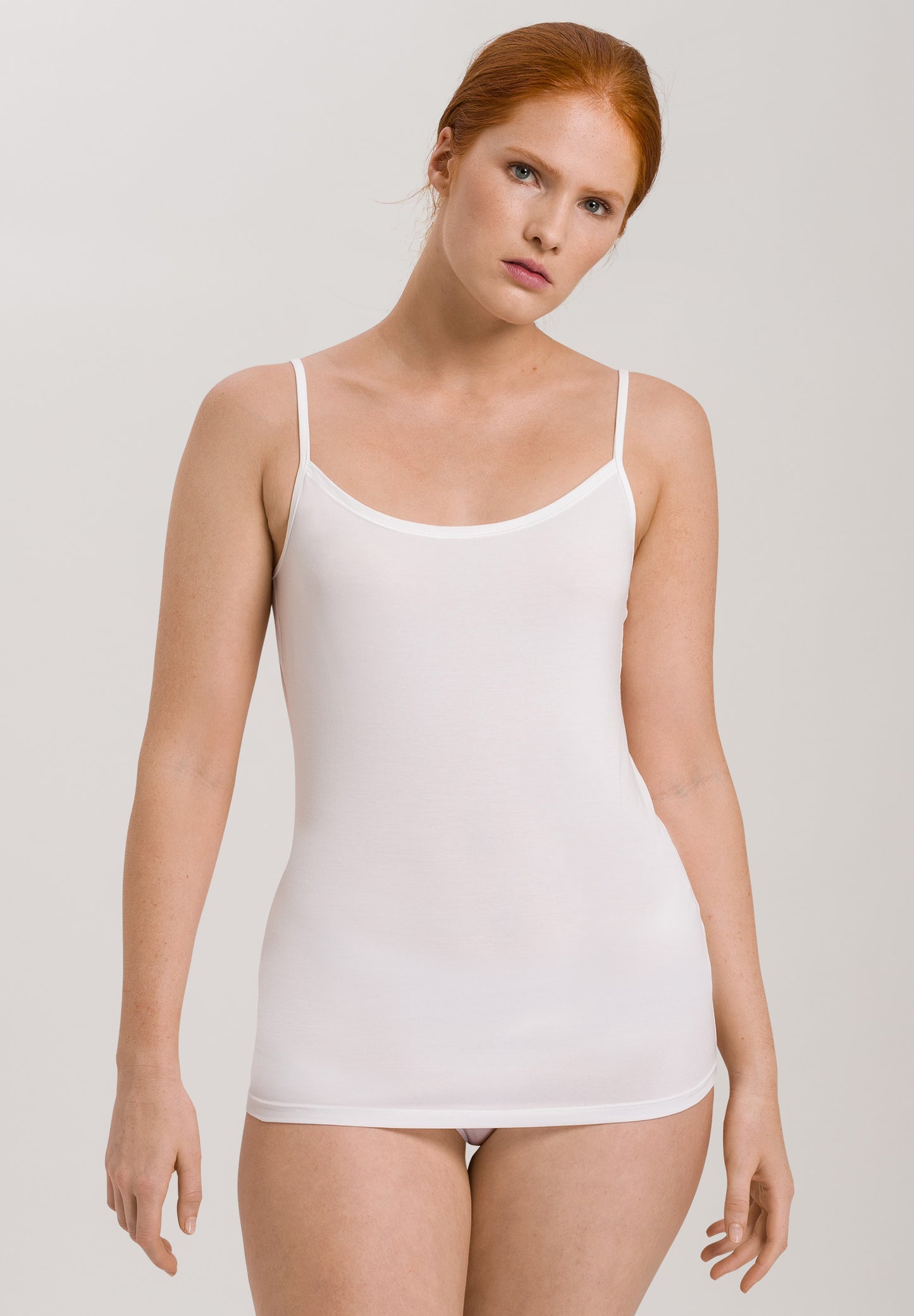 HANRO White Cotton Sensation Spaghetti Top