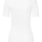HANRO White Cotton Seamless Short Sleeve Shirt