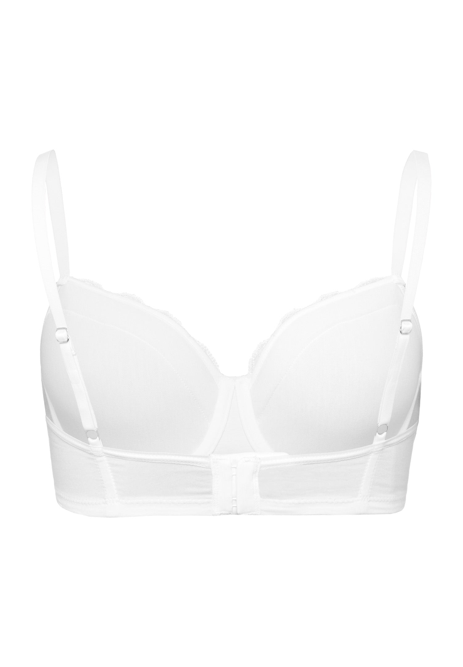 HANRO White Cotton Lace T-Shirt Bra