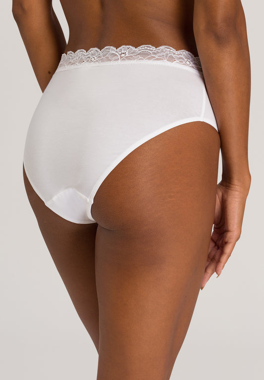 HANRO White Cotton Lace Maxi Briefs
