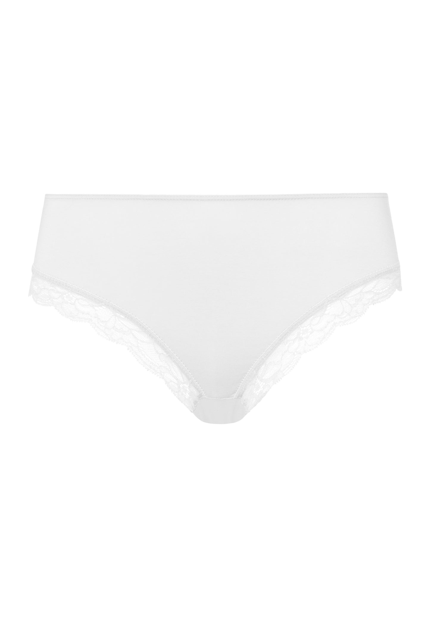 HANRO White Cotton Lace Midi Briefs