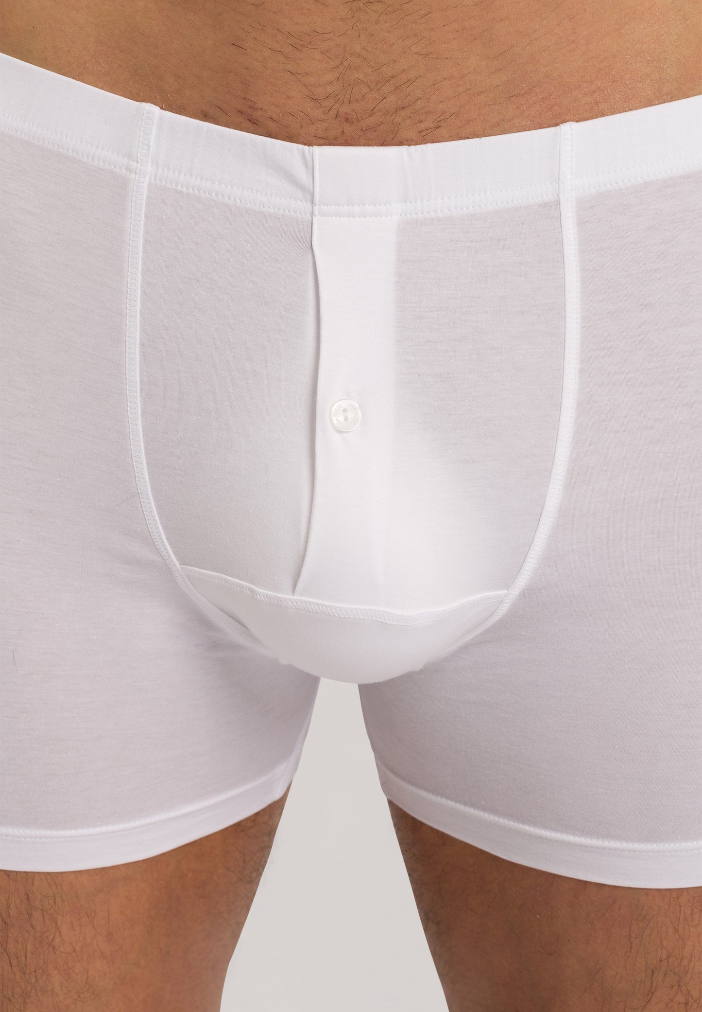 HANRO White Cotton Sensation brief with buttoned fly