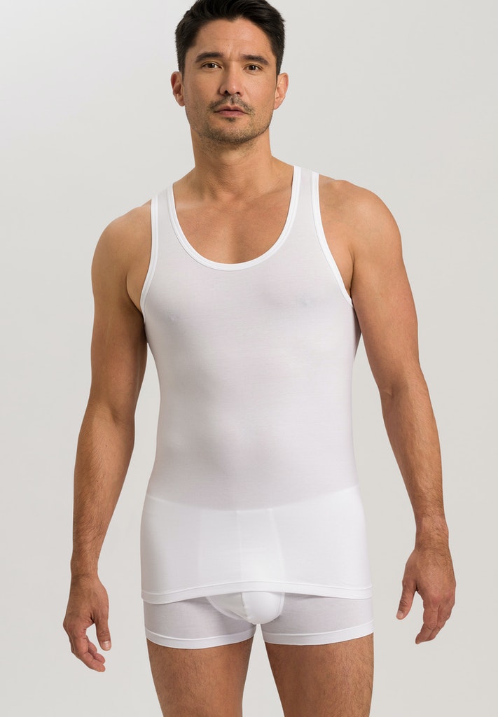 HANRO White Cotton Superior Tank Top