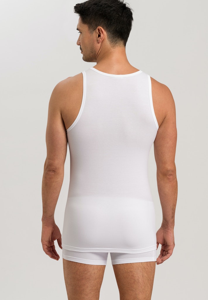 HANRO White Cotton Superior Tank Top