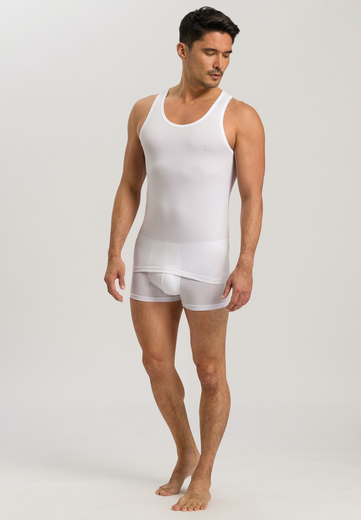 HANRO White Cotton Superior Tank Top
