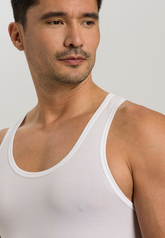 HANRO White Cotton Superior Tank Top