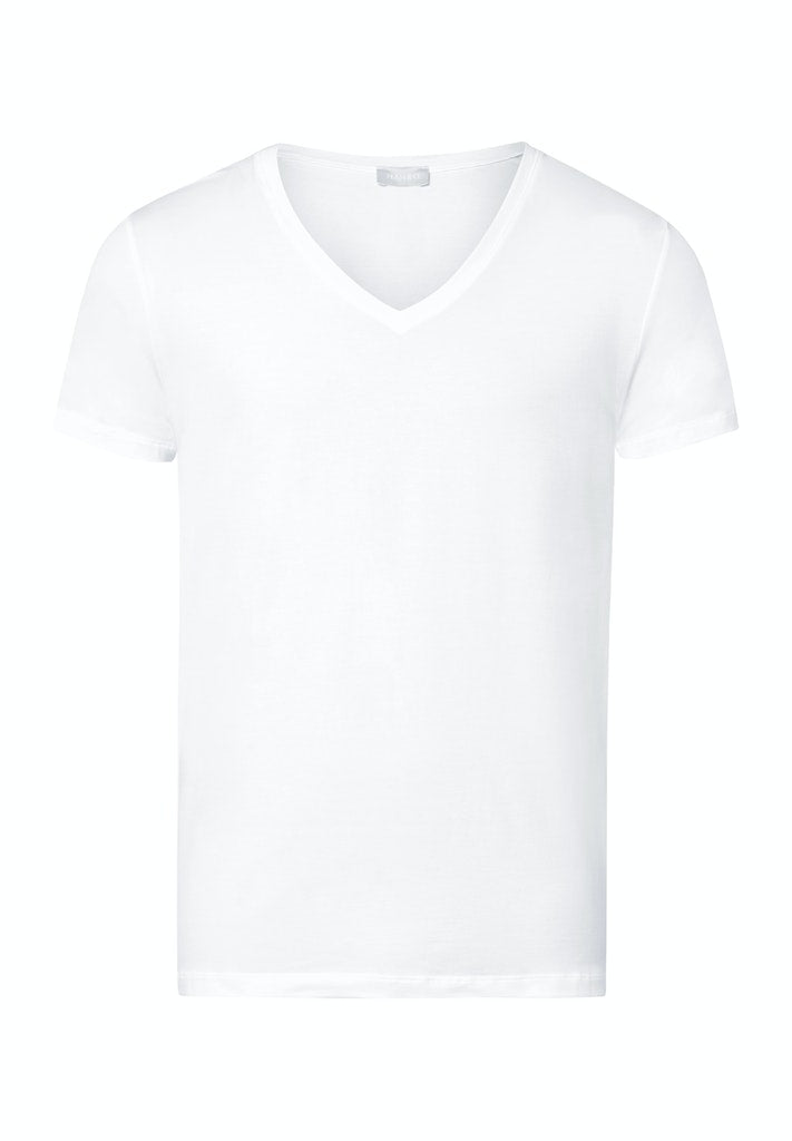 HANRO White Cotton Superior V-Neck