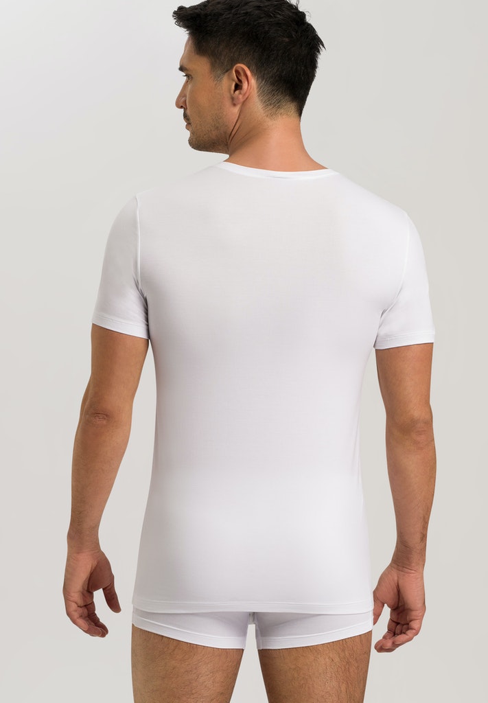 HANRO White Cotton Superior V-Neck