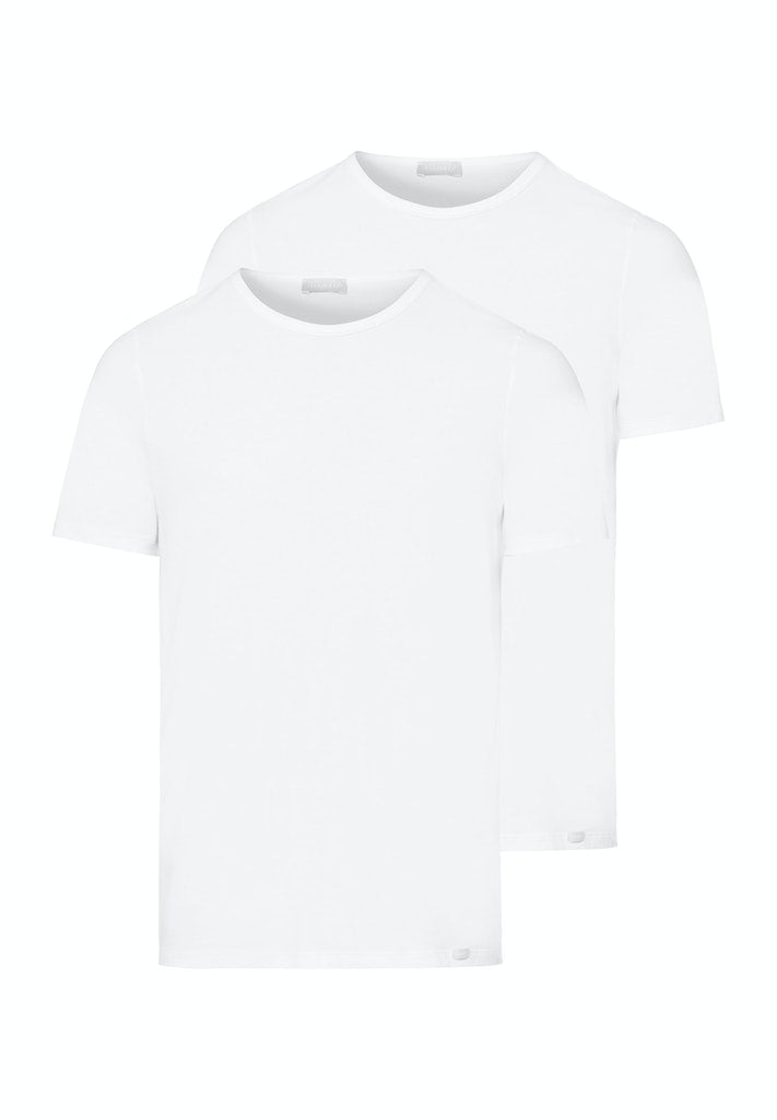 Mens Cotton Essentials Shirt 2Pack in white | HANRO