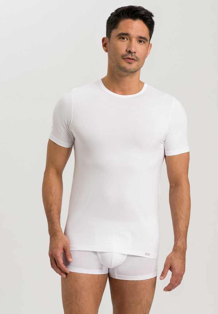 Mens Cotton Essentials Shirt 2Pack in white | HANRO