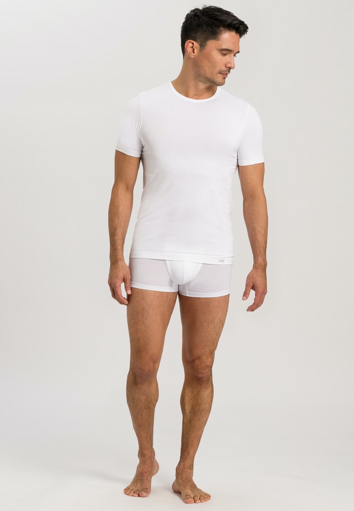Mens Cotton Essentials Shirt 2Pack in white | HANRO