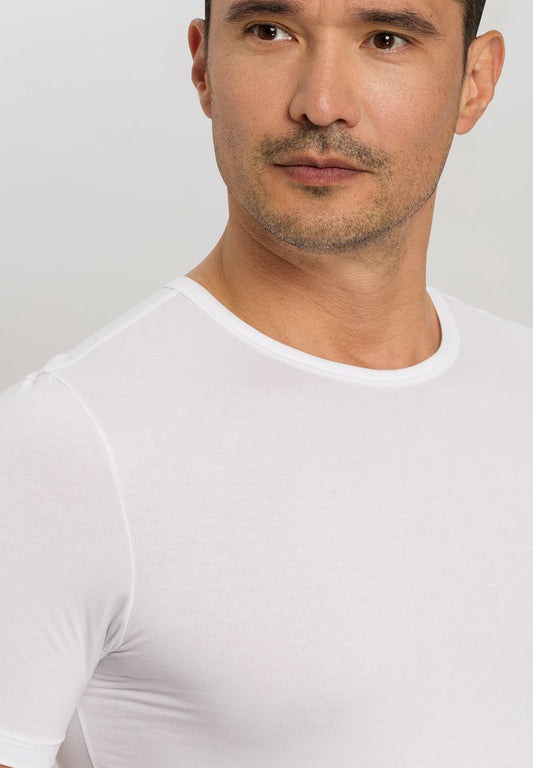 Mens Cotton Essentials Shirt 2Pack in white | HANRO