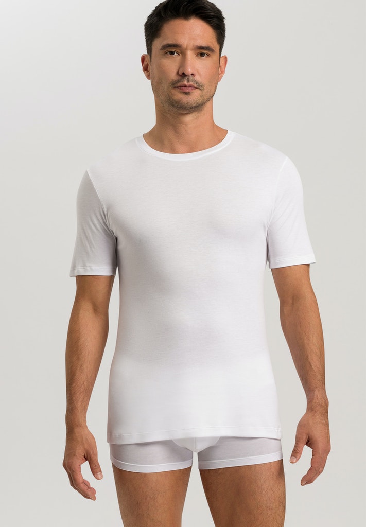 Mens Sea Island Cotton Shirt in White | HANRO