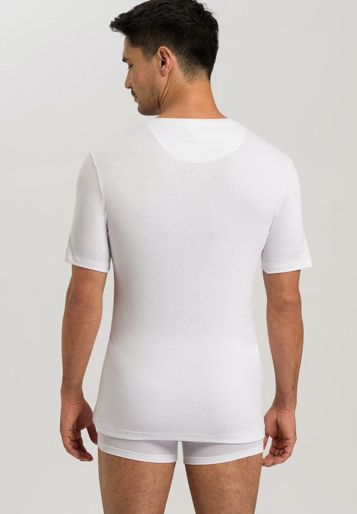 Mens Sea Island Cotton Shirt in White | HANRO
