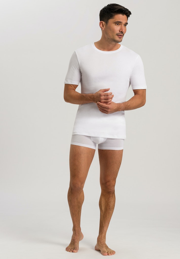Mens Sea Island Cotton Shirt in White | HANRO
