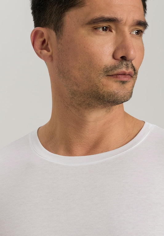 Mens Sea Island Cotton Shirt in White | HANRO