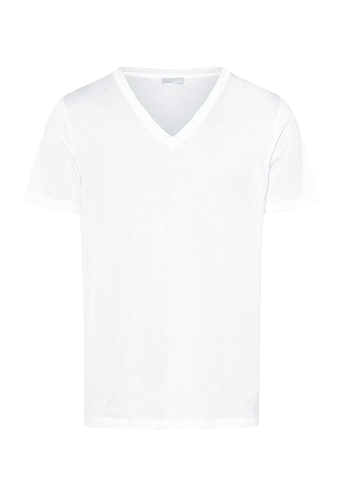 HANRO Mens Cotton Sporty V-Neck in white