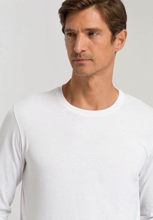 Mens Longsleeve Shirt in white | HANRO